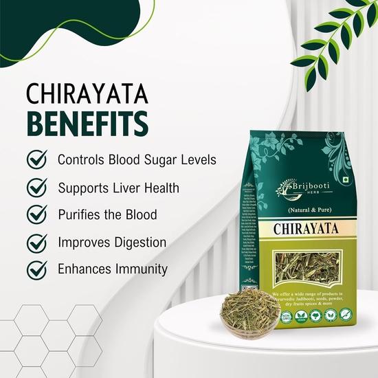 Birju Mahavir 100 Gr Chirayata - Bitterstick - Chirata, Natural, 100 Gram (BMKB-218)