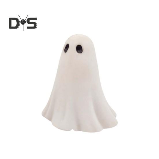 2 Pcs Halloween Ghost Figurine Resin Ghost Sculpture Cute White Ghost Statue Home Table Centerpieces Mini Ghost Ornament for Kitchen Shelf Fireplace
