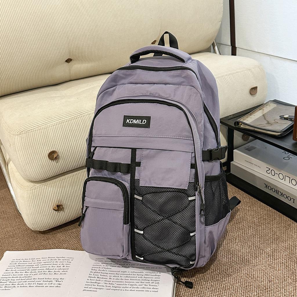Schoolbag trendy cool tooling neutral style fashion schoolbag male high school college student large capacity spine protection commuter backpack