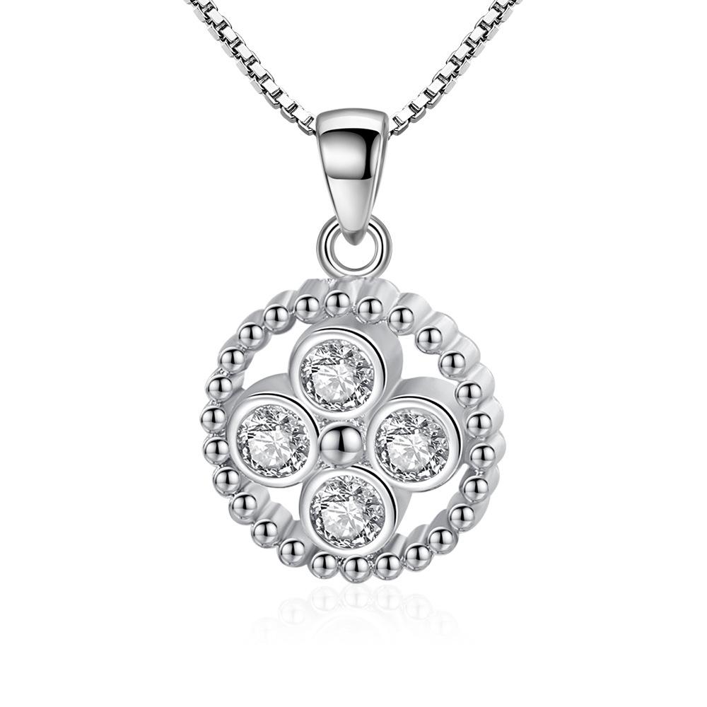 

Простая атмосферная подвеска, посеребренное ожерелье, круглая подвеска с цирконием, женская версия ювелирного изделия The Item.