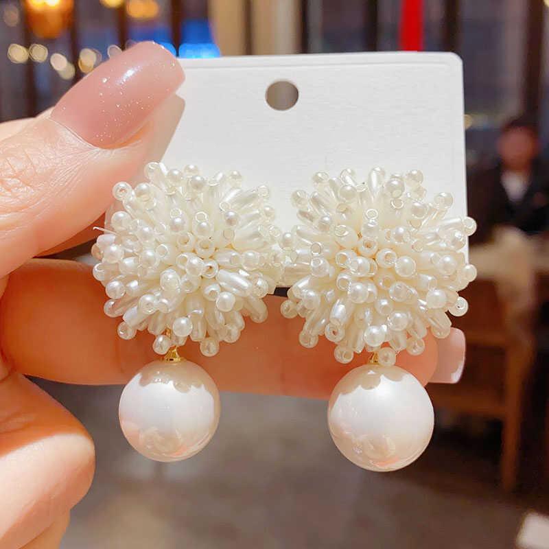French light luxury flower cluster pearl stud earrings temperament fashion high sense earrings versatile earrings earrings women