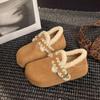 Platform cotton shoes women's warm retro brown velvet winter pedal fluffy shoes good-looking Birkenstock