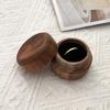 Wood Ring Box Wedding Proposal Engagement Round Wood Ring Box Jewelry Storage Box Portable Solid Wood Ring Box
