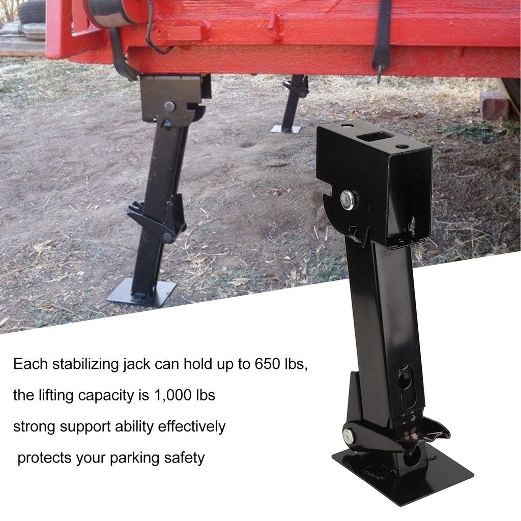 Folding Trailer Stabilizer Jack 650lbs Support 1000lbs Lifting Capacity 290-455mm Telescoping Adjustable Swing Down Outriggers