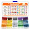 180PCS Auto Fuse Box Set: Small, Medium, Mini Blade Zinc Fuses
