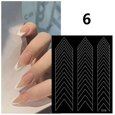 Französische Nagelaufkleber, ausgehöhlte Dekoration, stereoskopisches selbstklebendes Nagelzubehör, DIY-Zubehör, Nagelkunst-Enthusiasten