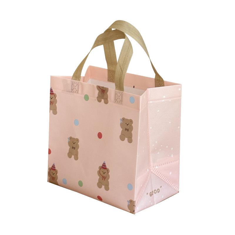 

12pcs Cartoon Bear Non Woven Shopping Tote Bags for Children s Boutique Packaging Birthday Gifts and Retail Carry 12pcs&24x24x15cm