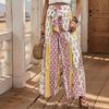 Pantaloni Estivi Boho da Donna Vita Alta Allacciatura Gamba Larga Pantaloni Corti