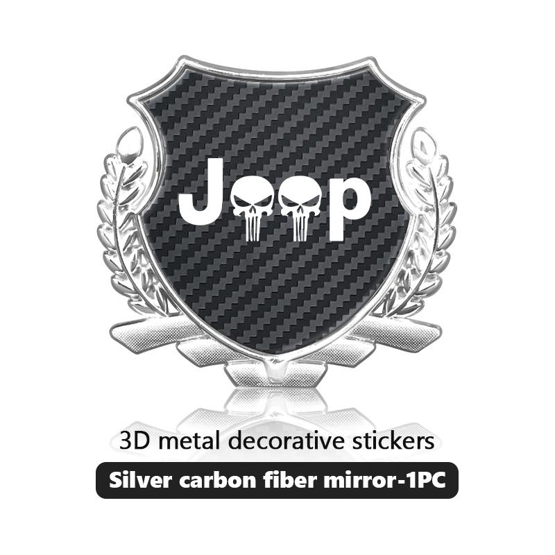 For Jeep Car Wheat Badge Sticker Window Metal Decoration Stickers Auto Accessories Cherokee Wrangler JK Gladiator Compass