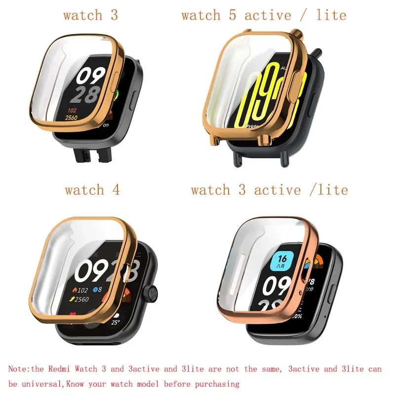 Full Cover For Redmi Watch 3/5 Active 3/5 Lite SmartWatch TPU Screen Protector Case Protective Shell for Xiaomi Redmi Watch 4 3