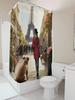 Paris Street Scene Shower Curtain | Elegant Bathroom Decor