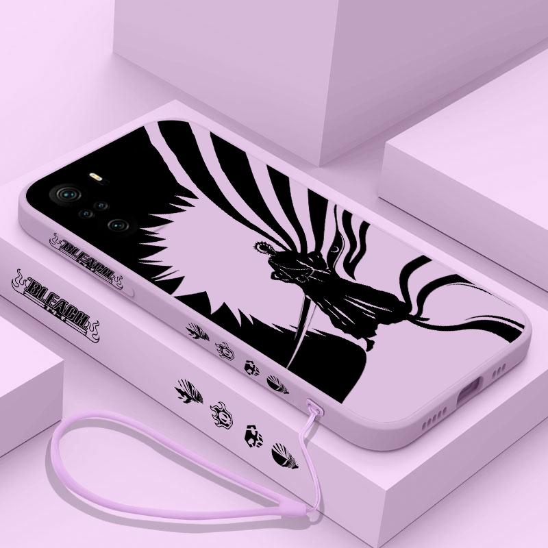 

Аніме BLEACH Kurosaki Ichigo Cover For Xiaomi Redmi Note 12 12Pro 11 11S 11T 10S 10 Pro Plus 5G Liquid Left Rope Phone Case Redmi Note 9