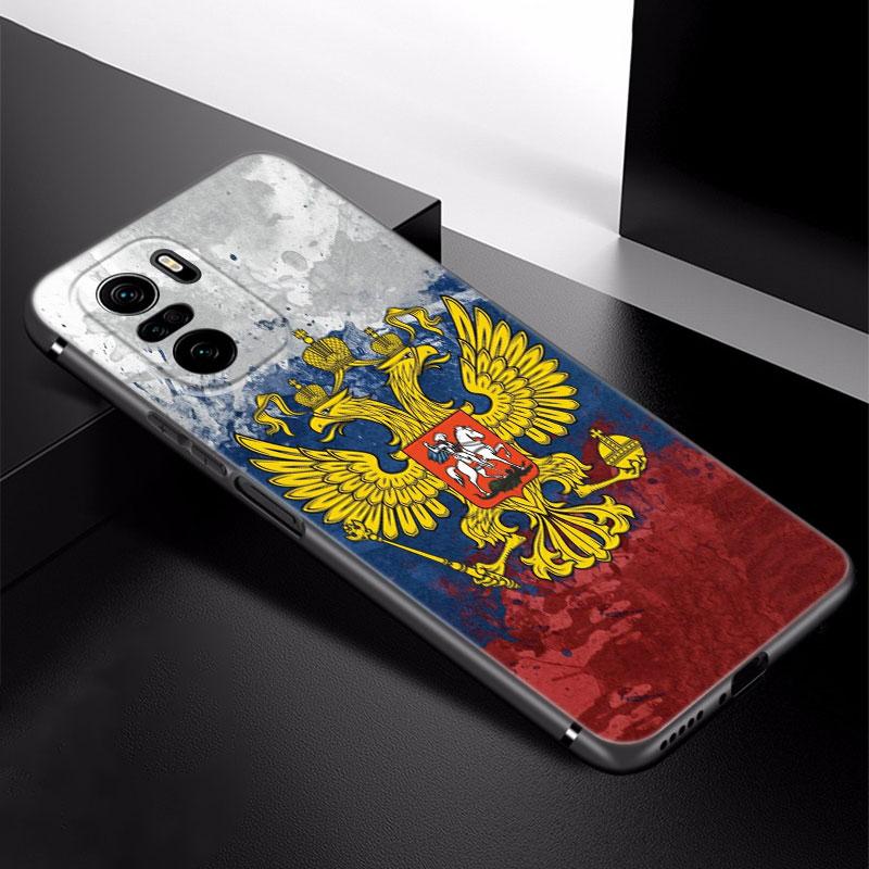 Russia Russian Flags Emblem Phone Case For Xiaomi Redmi Note 5 6 9T K20 K40 K50 Pro 7A 8A 9A 9C 9i 10A 10C A1 S2 TPU Black Cover