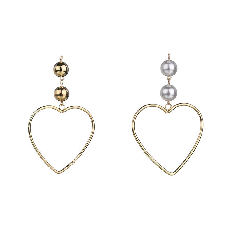 2020New 60Pcs Pearl alloy big Love Heart Charm Button for DIY Earrings Pendants or Jewerly necklace accessoriess BY75-BY76