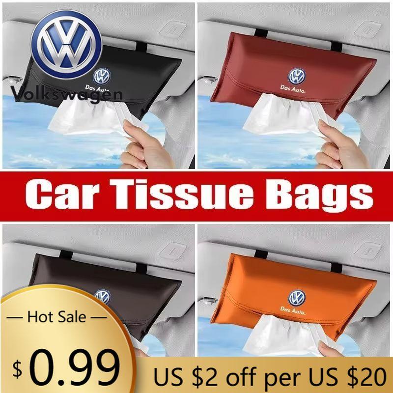 For VOLKSWAGEN VW Car Tissue Storage Bag Sun Visor Armrest Box for Volkswagen Rline Passat Santana Touareg Tiguan Golf Bora Beet