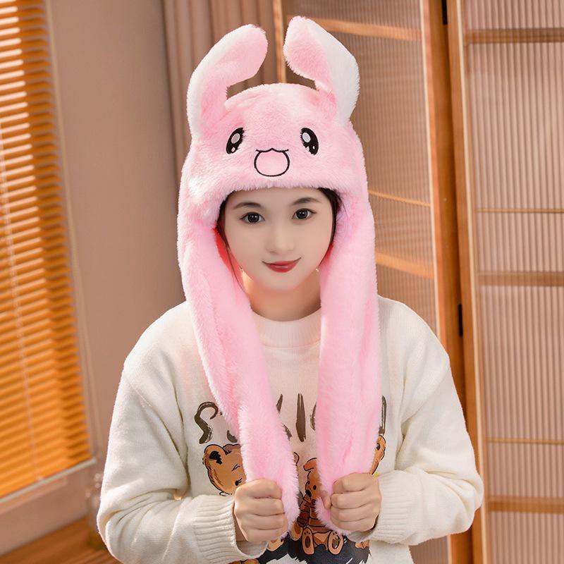 Winter Plush Ear Moving Airbag Hat - Cute Gift for Girlfriend & Kids, Perfect for Festive Fun
