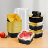 25Pcs 150ml Square Mini Cake Pans with Lids & Spoons Disposable Cupcake Cups Mini Bread Containers for Wedding Birthday Party