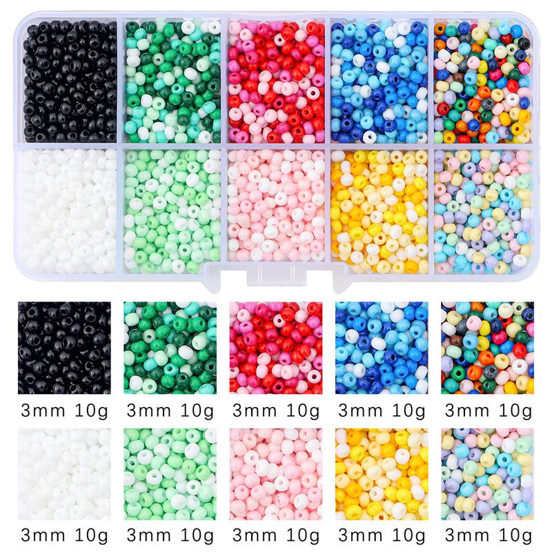 8/10/12/15 Grid Box: Seed Beads, Sequins, Imitation Pearls for DIY Necklaces & Phone Chains
