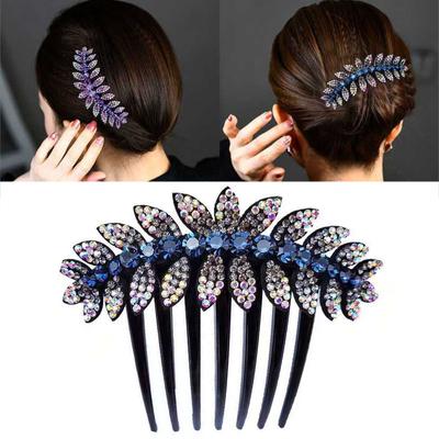 1 peigne à cheveux Exquis Ornement de tête pour dames Mode Épingle à cheveux pour femmes Outil de coiffure Ornement pour cheveux Strass Accessoires pour cheveux