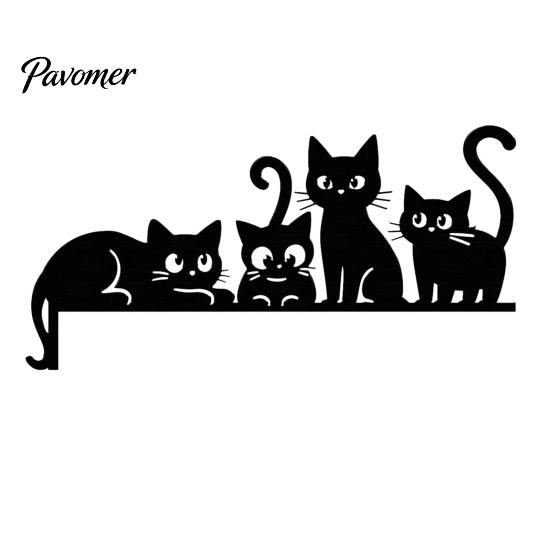 Unique Wall Art for Home Metal Cat Door Topper, Cute Cats Frame Decor, Black Art, Modern Farmhouse Hanging Minimalist Decoration Living Room