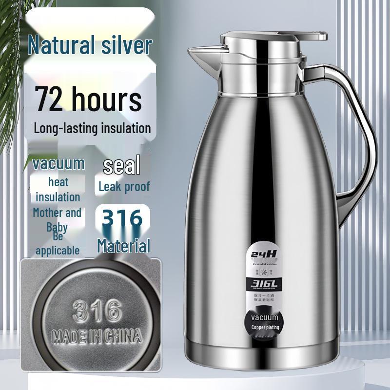 

Stainless Steel Double-Layer Insulated Kettle - Anti-Scald, High-End Design for Household & Commercial Use 3.5L Extra Thick [Keeps Warm for 36 Hours]