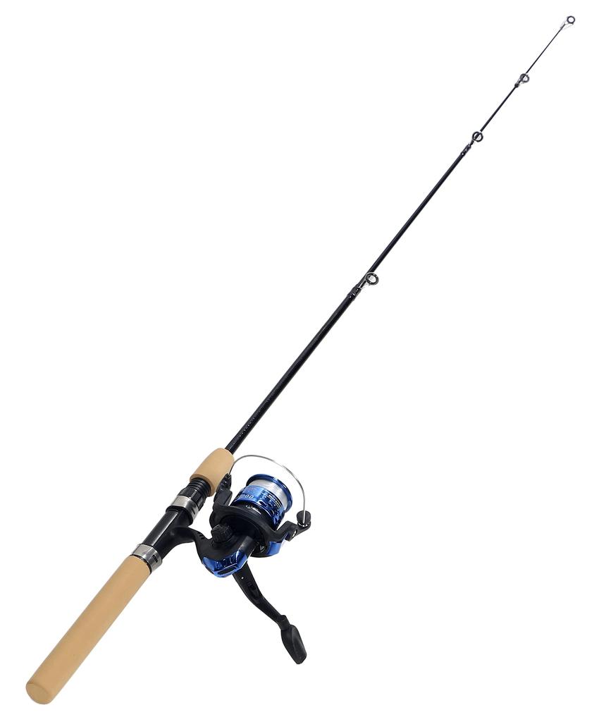 VILTAGE Fishing Rod Set Spinning 100cm Line Rod Case Nylon Line Included [Compact Rod, Reel] Rod, Included, Included, (Blue)