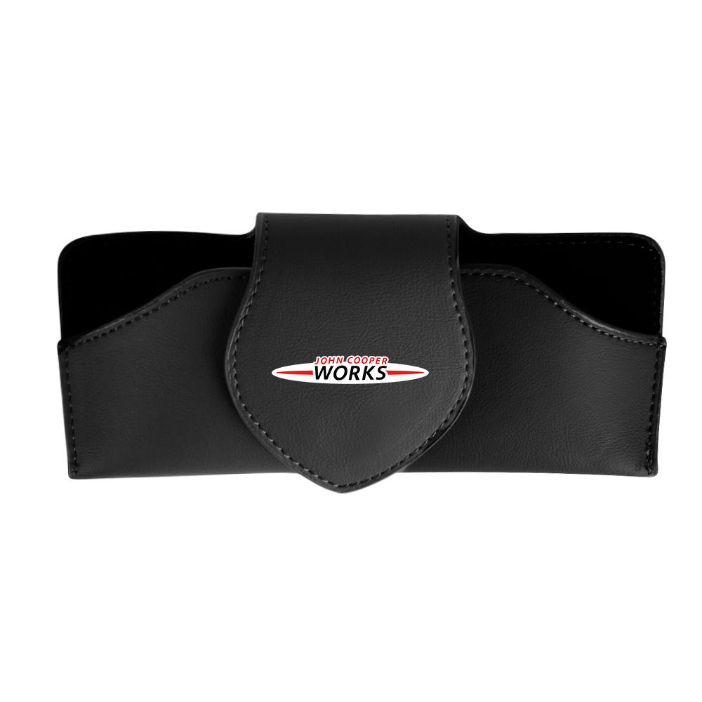 Leather Car Glasses Frame Sun Visor Sunglasses Storage Holder For Mini Cooper JCW Works F54 F55 F56 F57 F60 R50 R52 R53 R55 R56