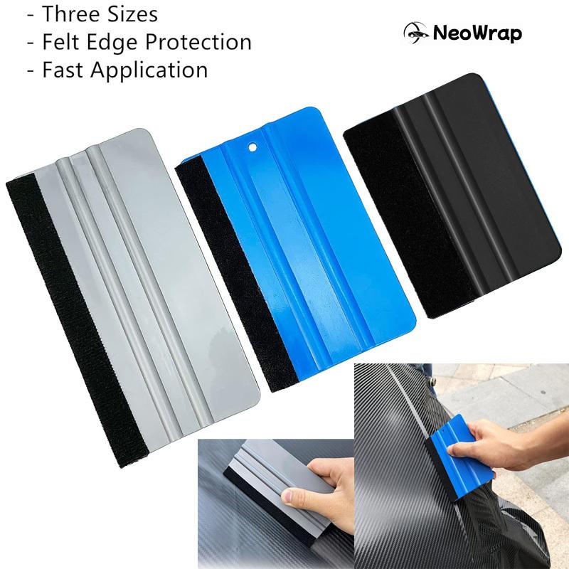 Plastic Squeegee 8IN/6IN/5IN/4IN Window Tint Squeegee Wrap Squeegee with Felt Edge Wallpaper Tool Decal Applicator Vinyl Scraper