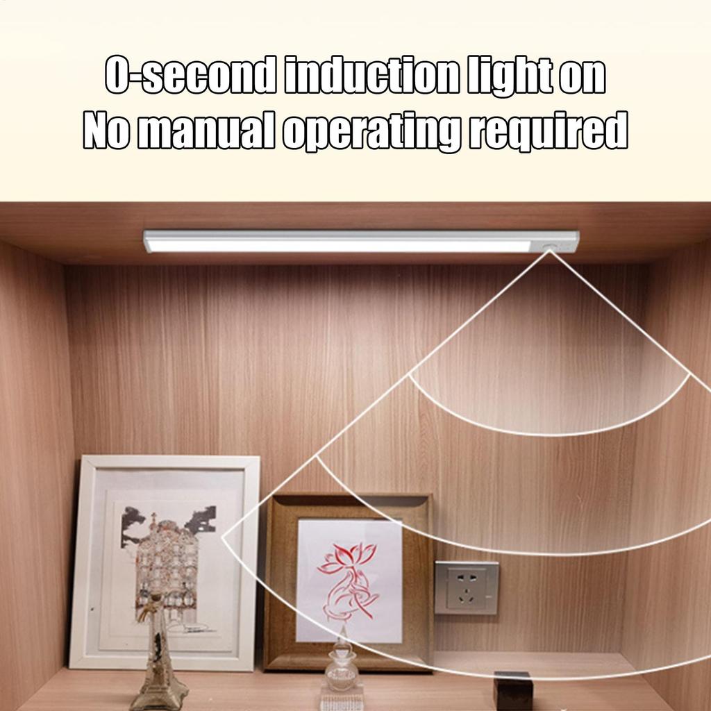 Closet Lights Motion Sensored Led Light Strip Under Cabinet with 3 Colors No Drilling Fixtures for Bar Kitchen Stair Drawers