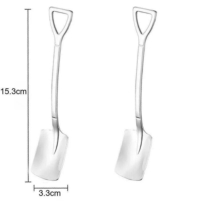 Stainless Steel Shovel Point Spoons Watermelon Coffee Tea Spoon Ice Cream Dessert Tip Scoop Cutlery Tableware Set Kitchen Tools