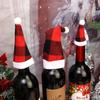 10Pcs Santa Hats Wine Bottle Covers Christmas Table Decoration Mini Cutlery Storage Bags Home Atmosphere Xmas Party
