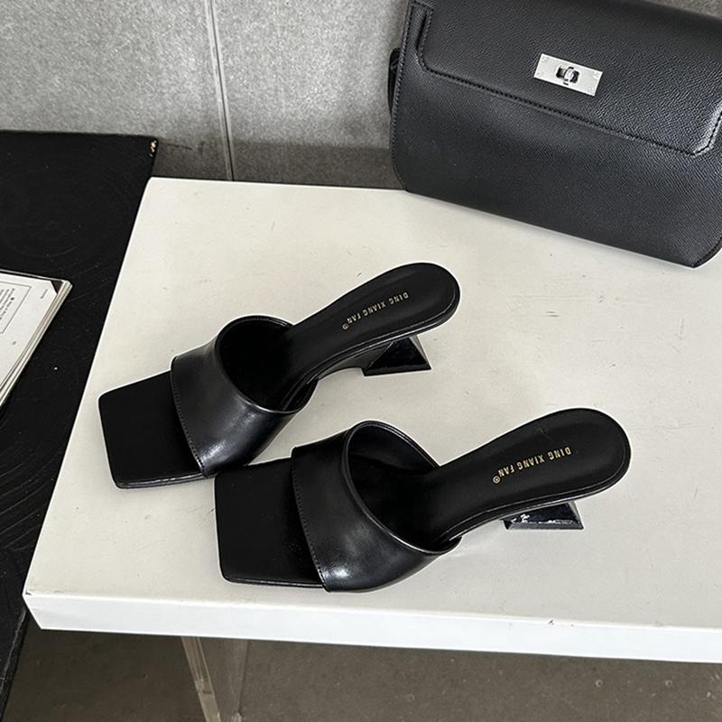 Fashion SUOJIALUN 2024 Summer New Brand Women Slipper Fashion High Wedge Heel Ladies Elegant Dress Slides Shoes Square Toe Slip On Sanda