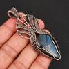 Handmade Wire Wrapped Labradorite Pendant  Blue Flash Gemstone Pendant Antiqued Copper Jewelry for Women & Men