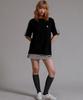 LIKE THE MOST Track Raglan Oversized Short Sleeve T-Shirt_Black