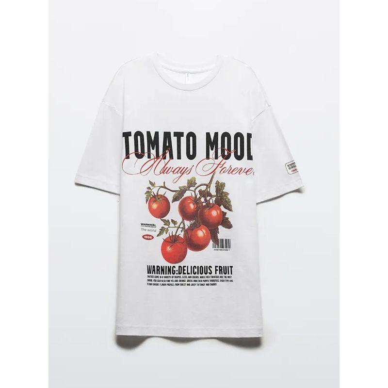 Western Style New Fashion Loose Casual Print Short Sleeve Cotton T-shirt Top Printed T-shirt Top