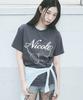 Nigaennikol Nicole Butterfly Sleeve Top_Charcoal Cream