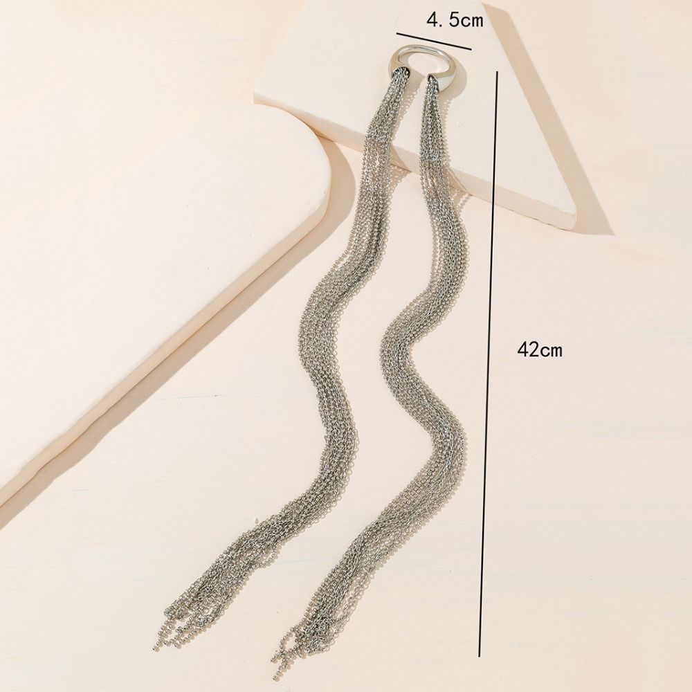 Gewebter Quasten-Pferdeschwanz, Haarspange aus Legierung mit Quastenkette, passend zu Party- und Abendkleidern