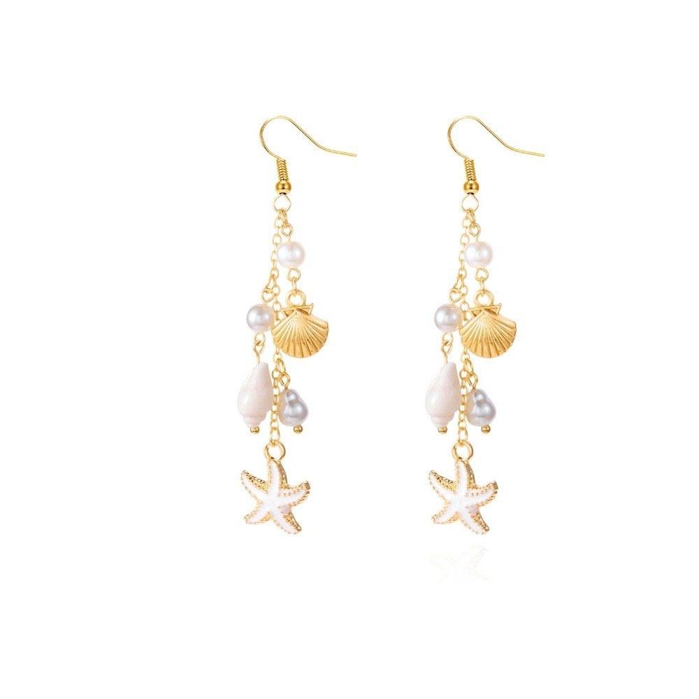 Bohemian Starfish Stud Earrings Exaggerated Shell Drop Earrings  Lady/Gifts