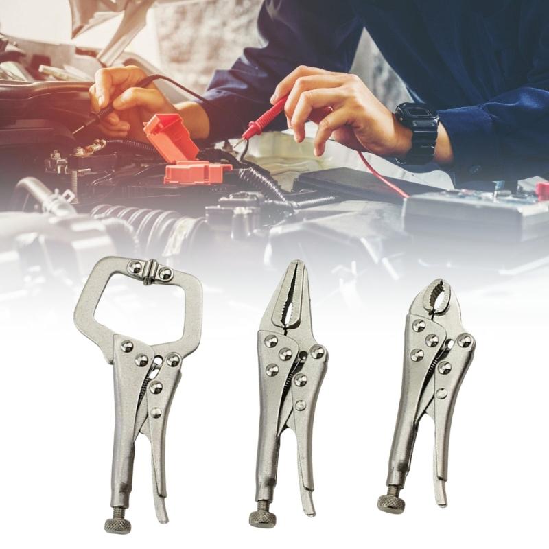 Pack of 3 Reliable Grip Tool Woodworking Pliers for Fixed Pressure Application In Various Industrial and Home Scenario