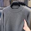 Men's Trendy Loose Fit Round Neck Sweater - Autumn/Winter 2025 Collection, Simple Solid Color Casual Knit Base Layer