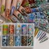 Flower Nail Stickers Stripe Pattern Nail Decals Professional Nail Foils  Manicure DIY