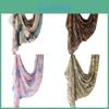 Fashion Cotton Polyester Scarf With Breathable Satin Print For All Seasons