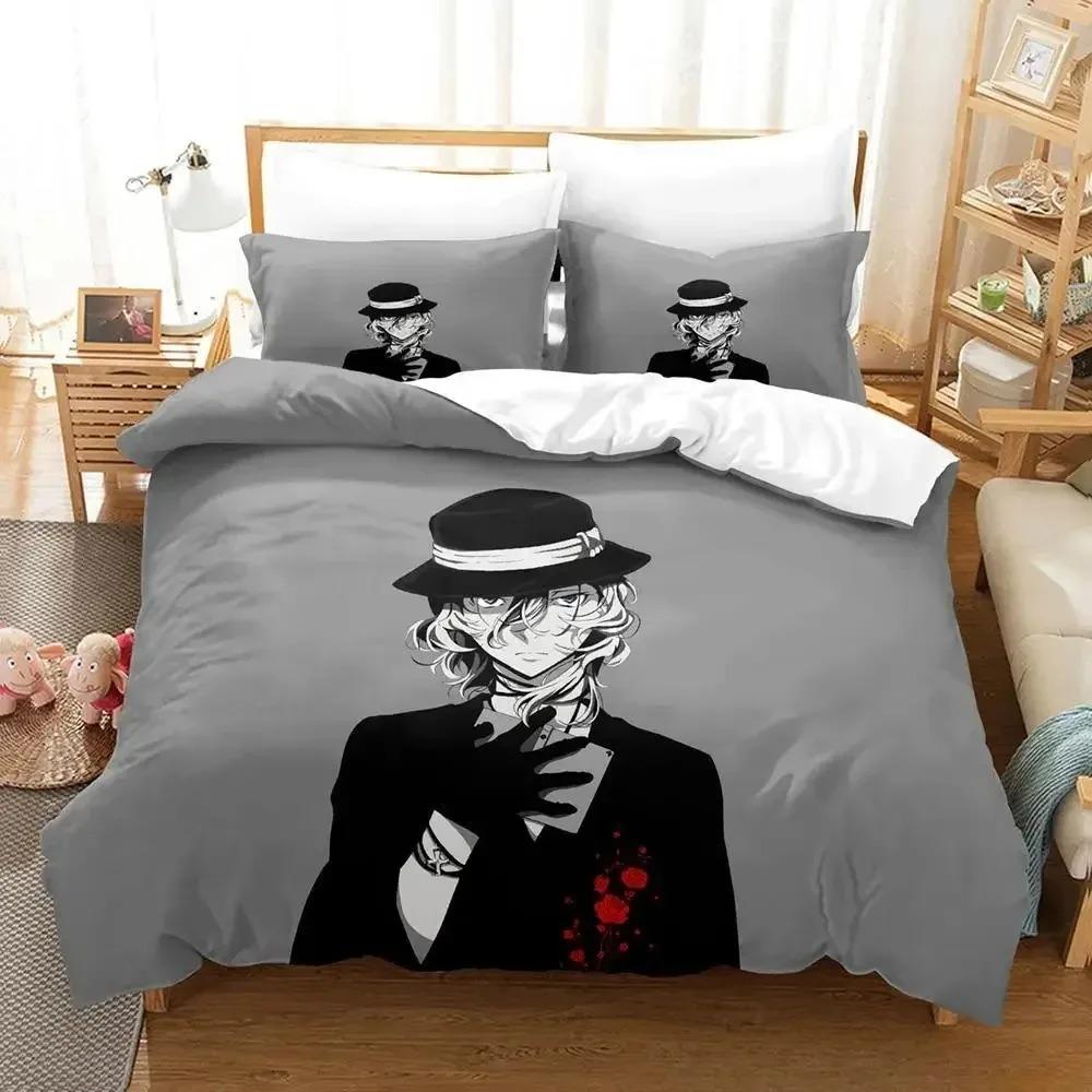 

Модный комплект постельного белья Bungou Stray Dogs S4 с рисунком из мультфильма «Аниме» из трех предметов для взрослых и детей, для спальни, пододеяльник, наборы с 3D-принтом, кавайное аниме 70x133cm 2pcs
