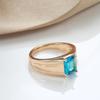 Dámský prsten Kinel Blue Square Zirkon Rose Gold Barva
