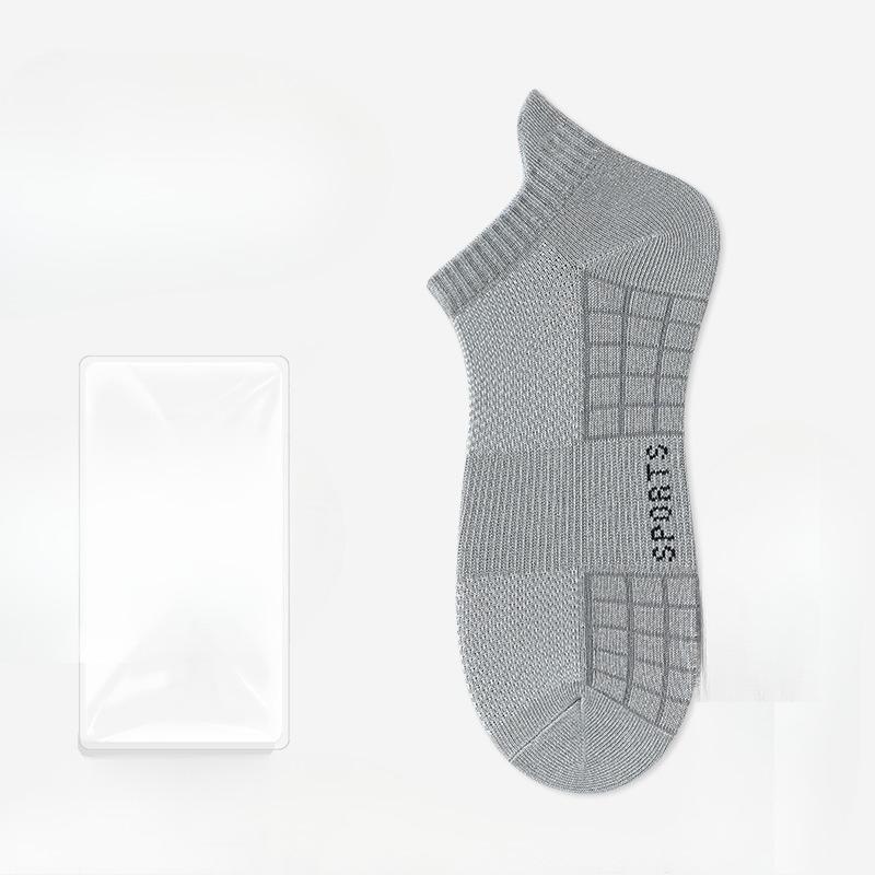 Men's Summer Pure Cotton Sports Deodorant Sweat Absorption Breathable Non Slip Heel Socks