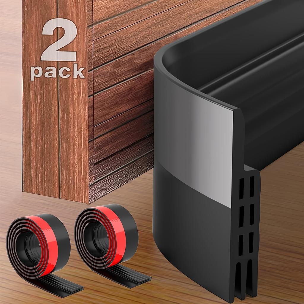 2pcs Door Draft Stoppers For Bottom Of Door Door Strip For Soundproof, Wind Blocker, Block Dust, Weather Stripping Door Seal Door Sweep Interior Doors