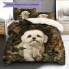 Maltese Pattern Bedding Home Decoration Birthday Gift (1 * Duvet Cover + 2 * Pillowcase, Without Core)