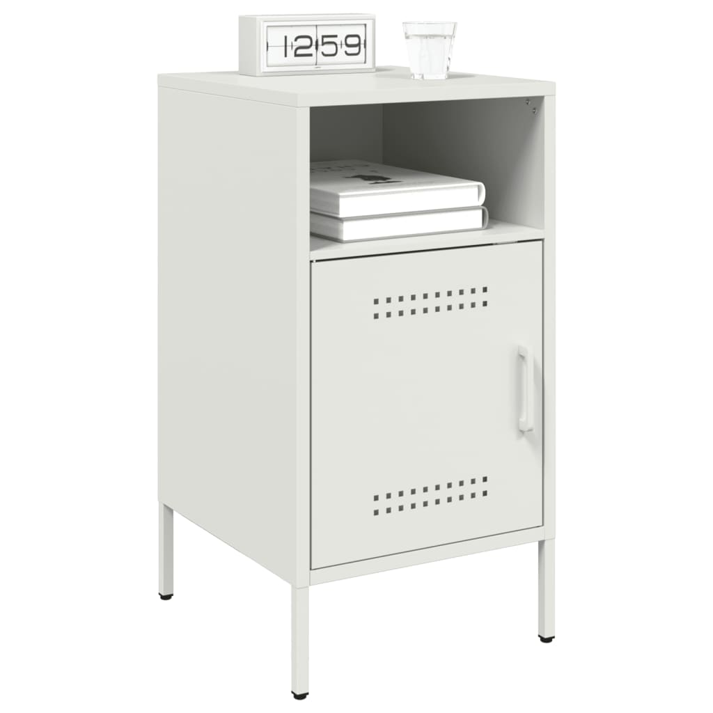 Nightstand White 36x39x68 cm Steel