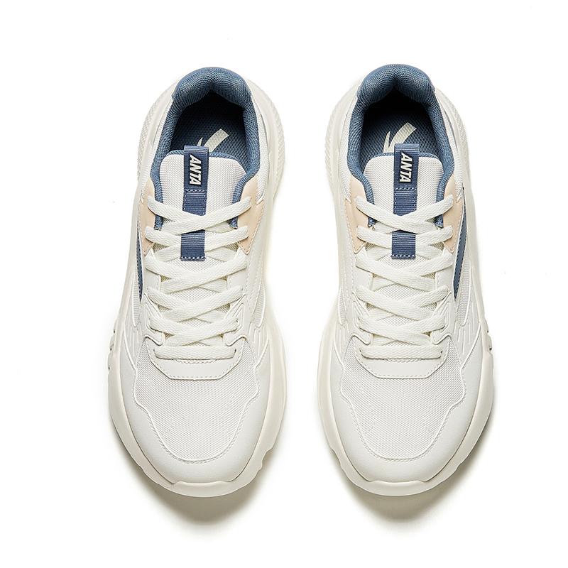 Anta Gravitation Cushioning Slip Resistant Abrasion Resistant Lightweight Low top Casual Shoes Men's White Blue Sneakers 912528854F-7