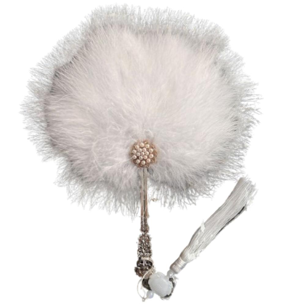 

Ручной веер из перьев феи, декор для вечеринки, ремесленный веер, универсальный танцевальный ручной веер, Лолита Style2 White